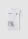 T-shirt bianca a maniche corte in misto cotone per ragazzo relaxed fit_0