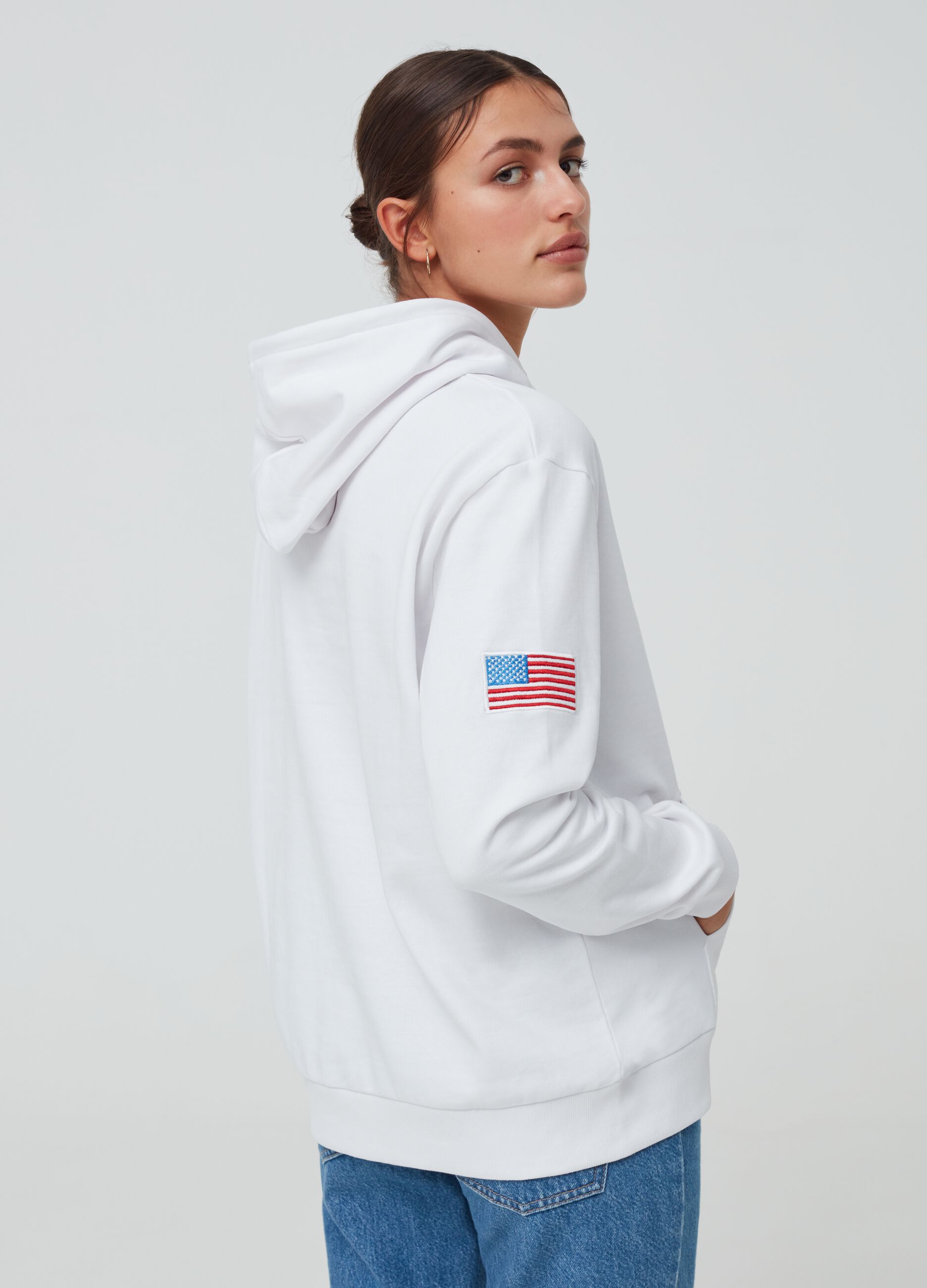 Sweatshirt with hood and NASA print