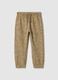 Beige pure cotton boys' trousers regular fit with prints_0