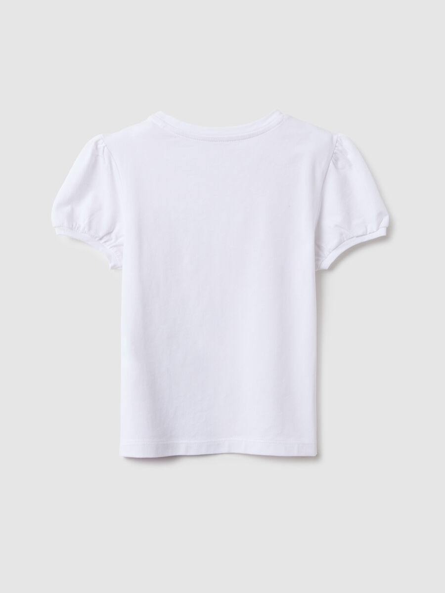 T-shirt in cotone elasticizzato multicolor per bambina con stampa Frozen_1