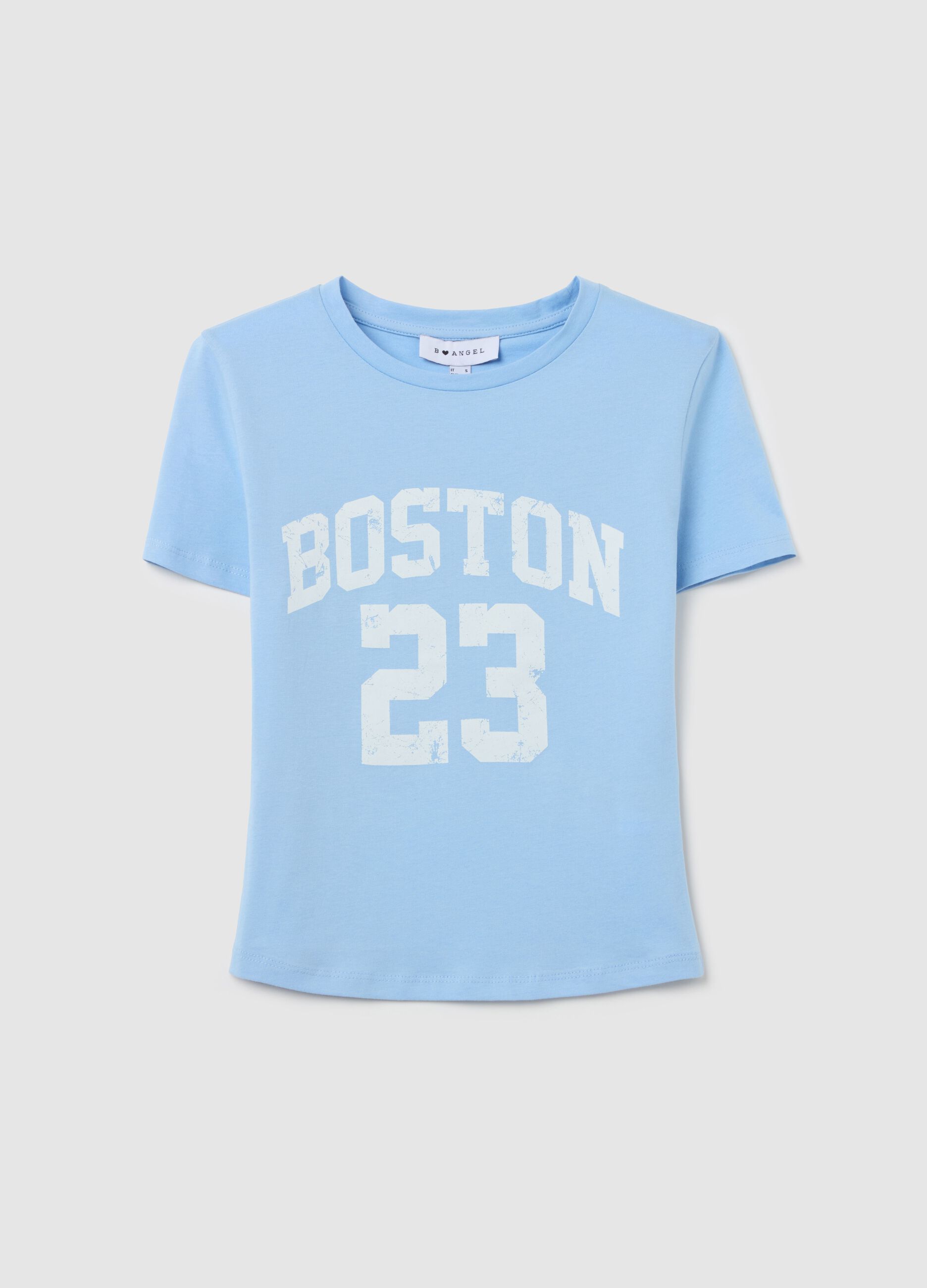 Crop T-shirt with lettering print
