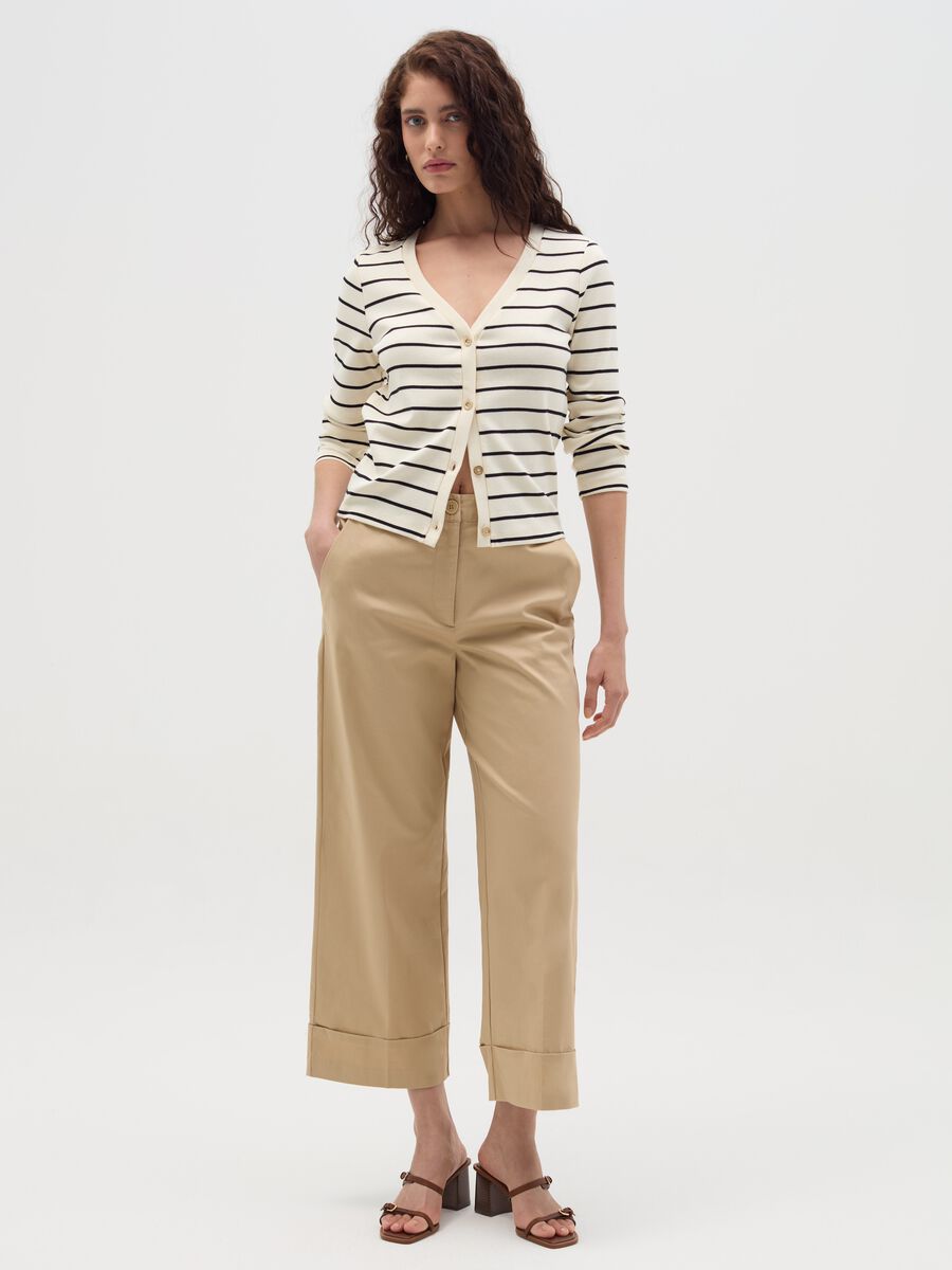 Striped cardigan with V neck_1