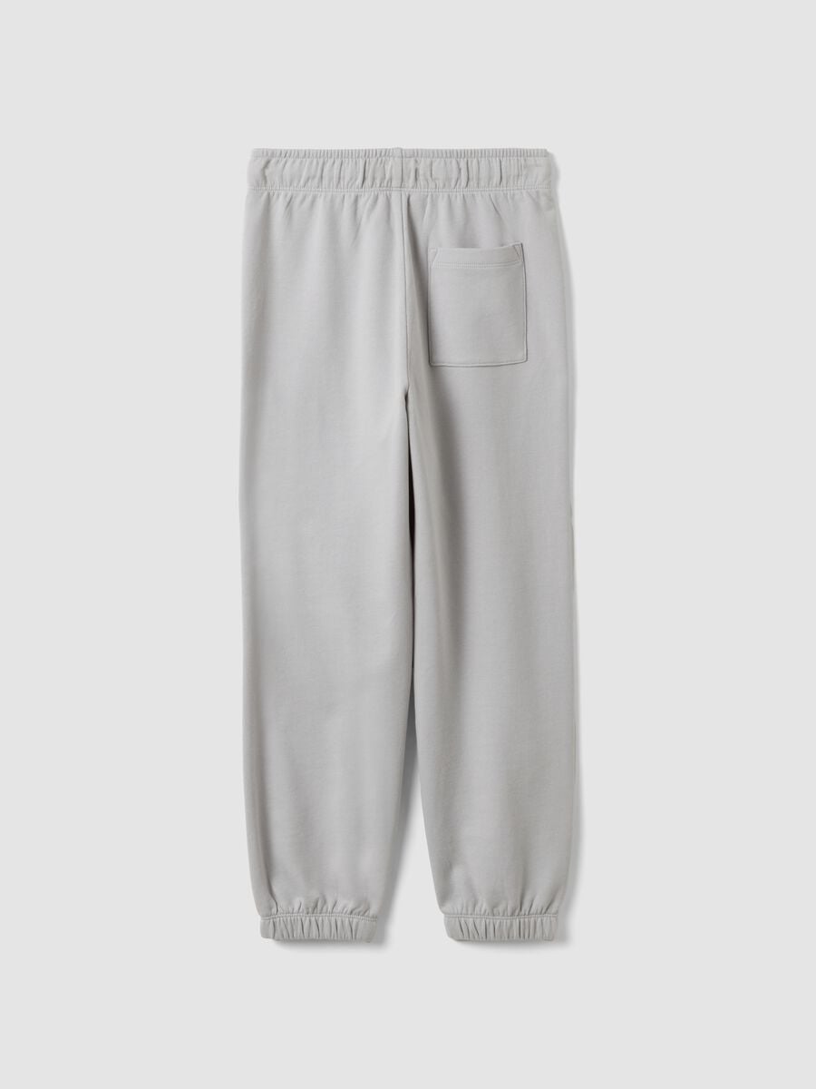 Pantaloni jogger grigi in puro cotone organico per ragazzo relaxed fit_1
