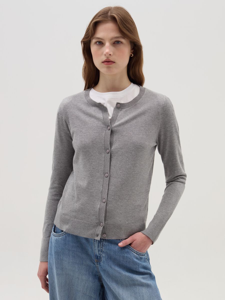 Cardigan with round neckline_0