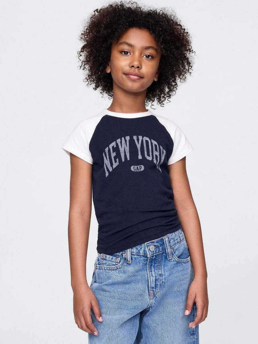 Blue short raglan sleeve T-shirt GAP Kids_0