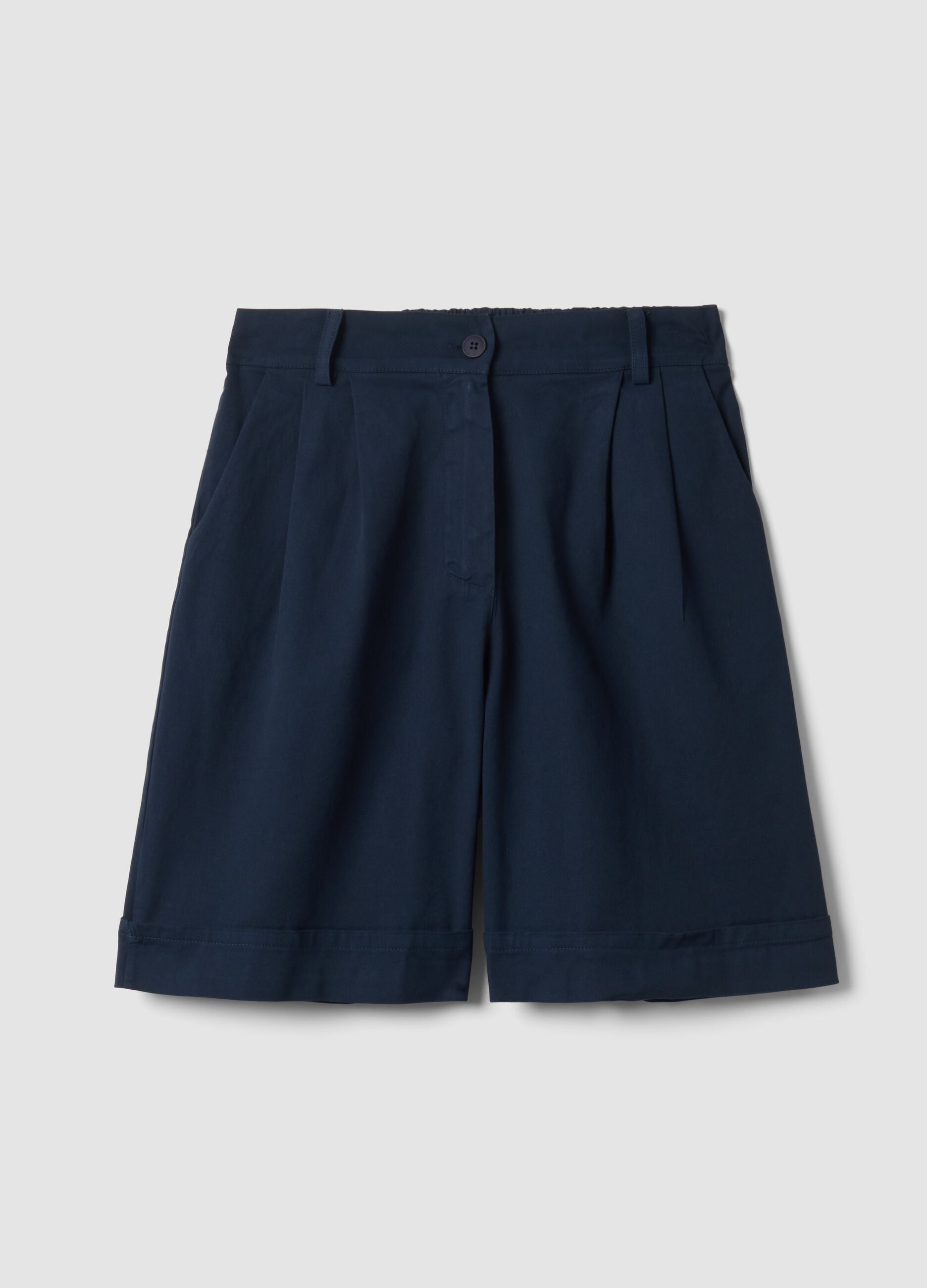 Blue stretch cotton shorts