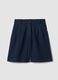 Blue stretch cotton shorts_0