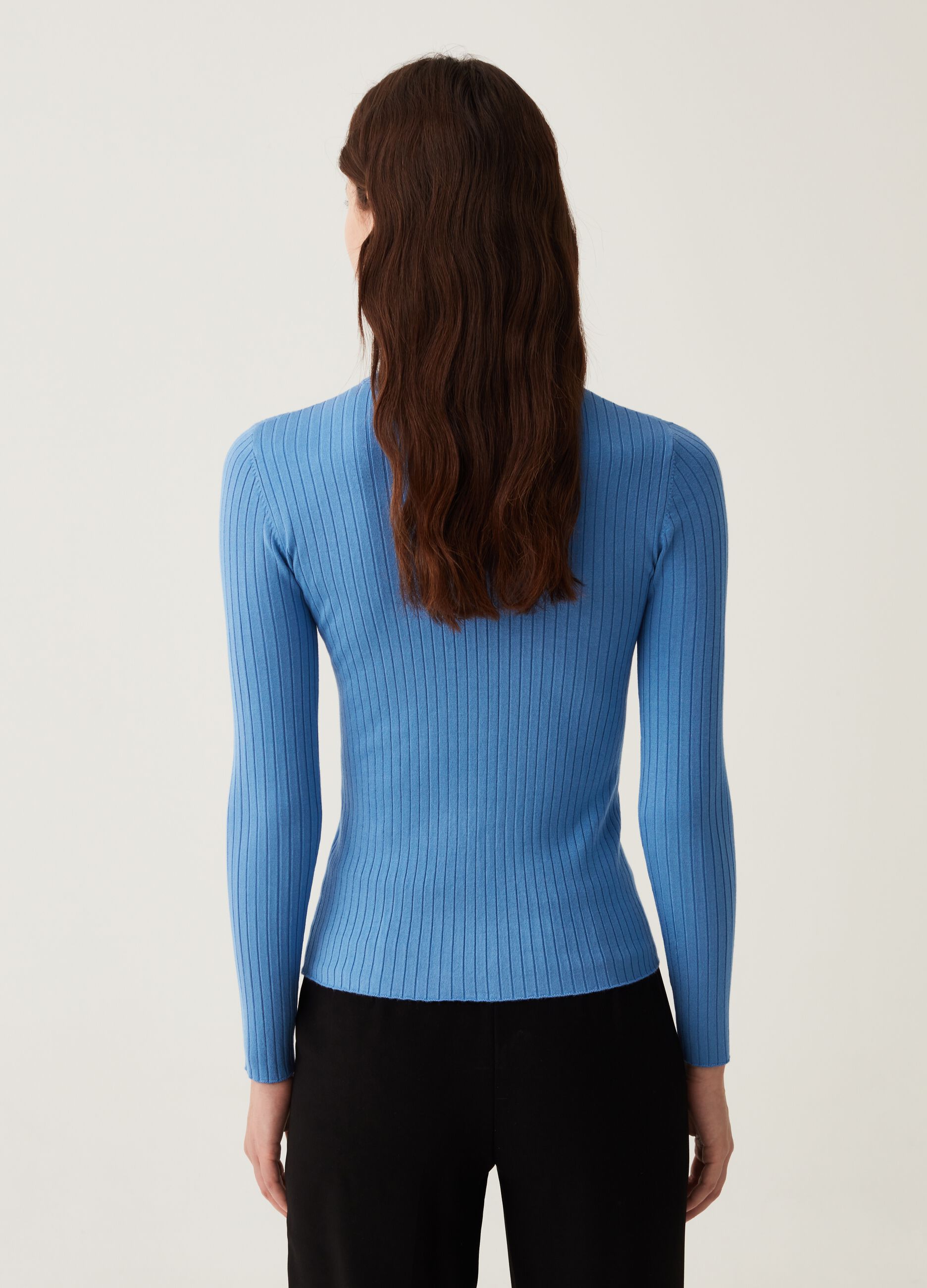 Pullover mock neck a coste piatte_2