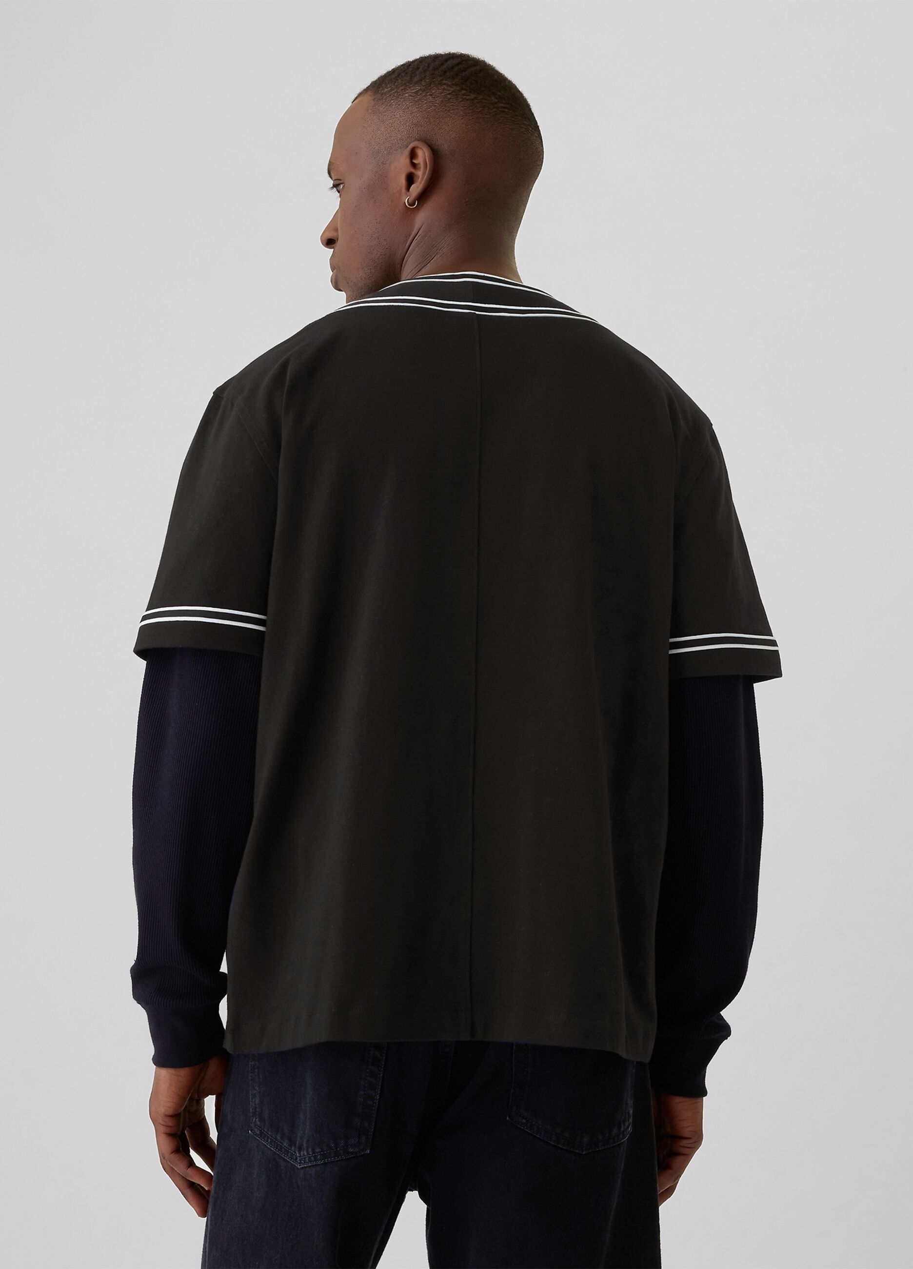 Camicia baseball con profili rigati