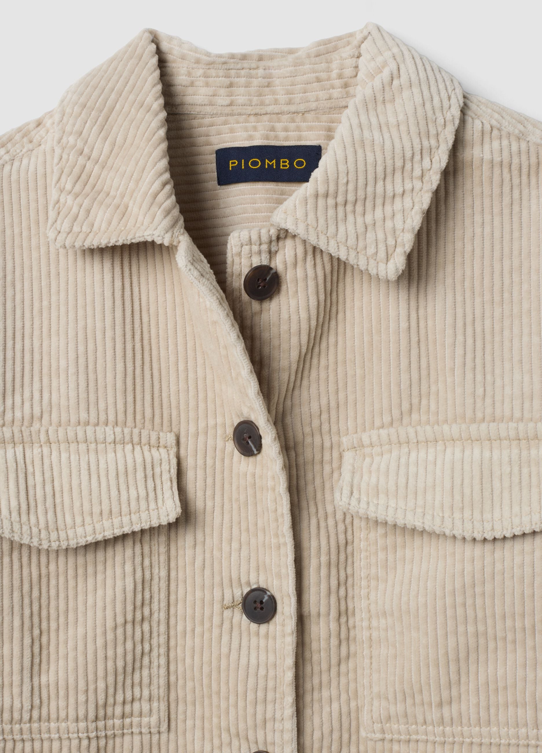 Camicia bianca in puro cotone a coste