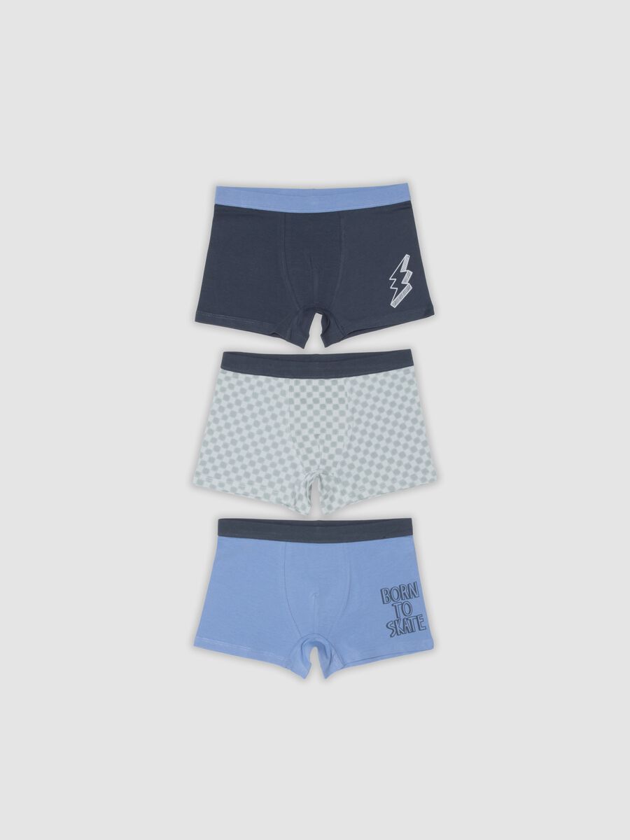 Tripack di boxer multicolor in cotone organico per bambino e ragazzo_0