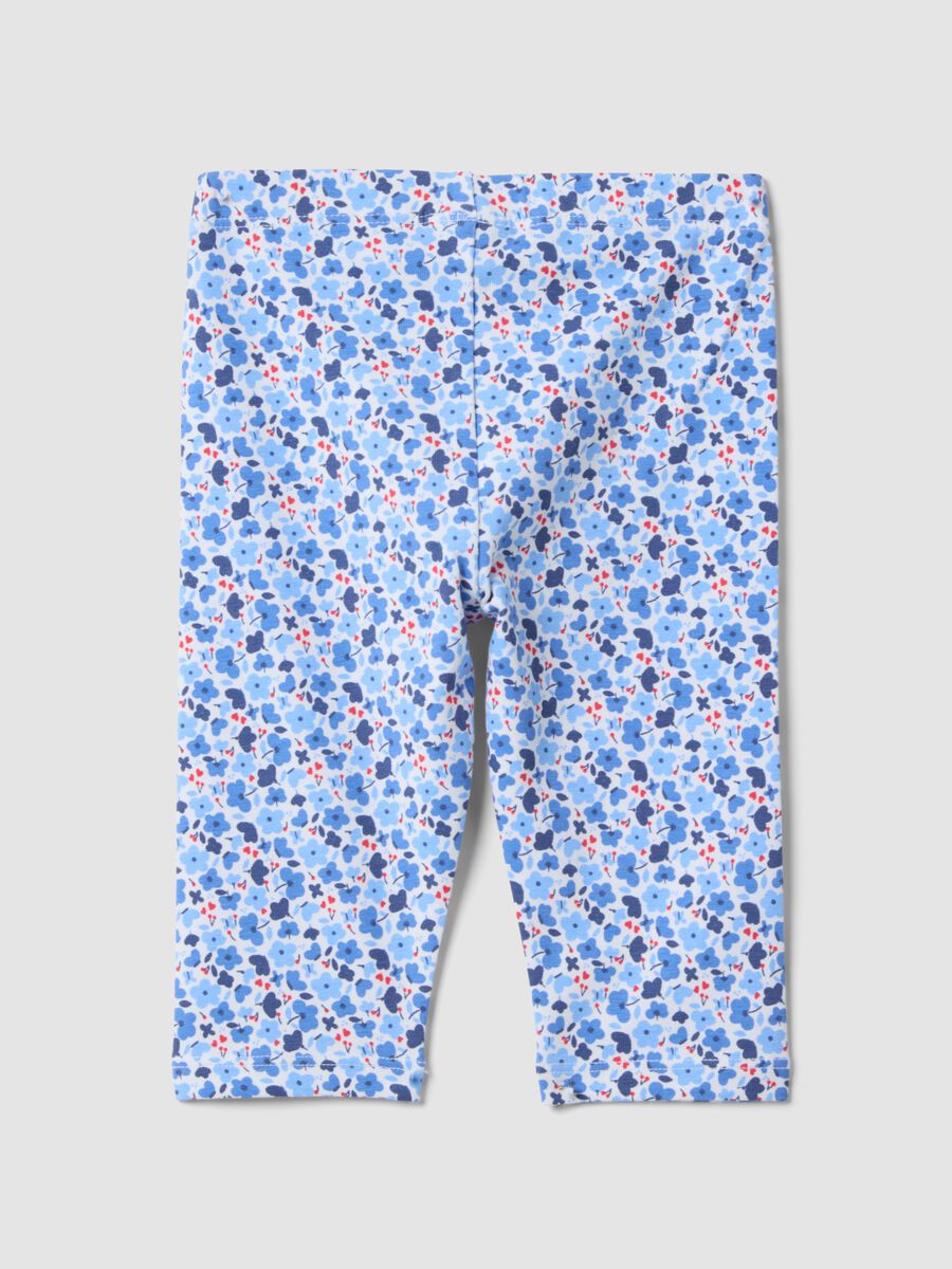 Colourful stretch cotton slim leggings for girls with flowers_1