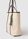 Beige pure cotton shoulder bag with sturdy handles_2