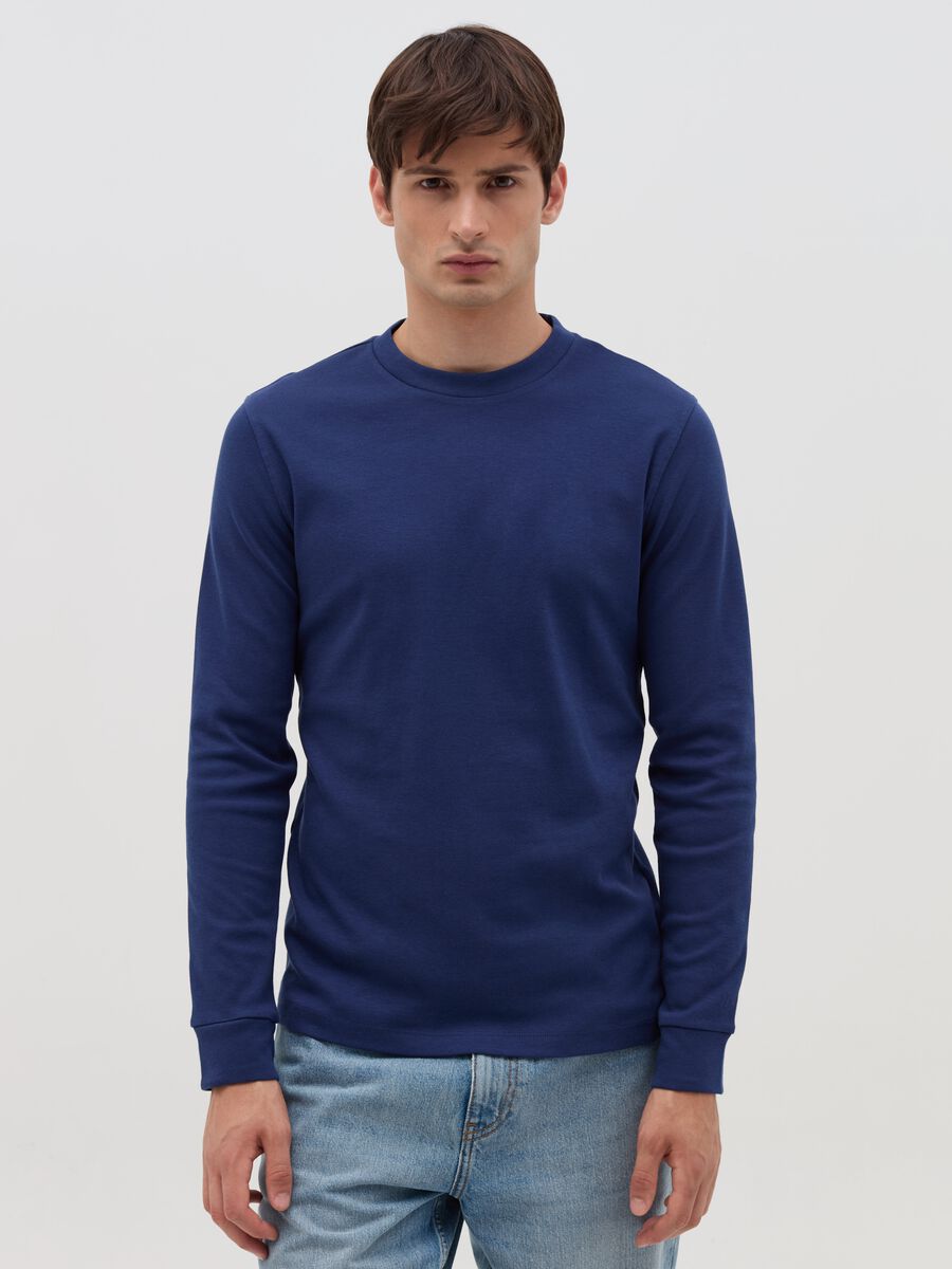 Long-sleeved T-shirt in interlock cotton_0