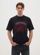 Pure black cotton t-shirt with spider print_1
