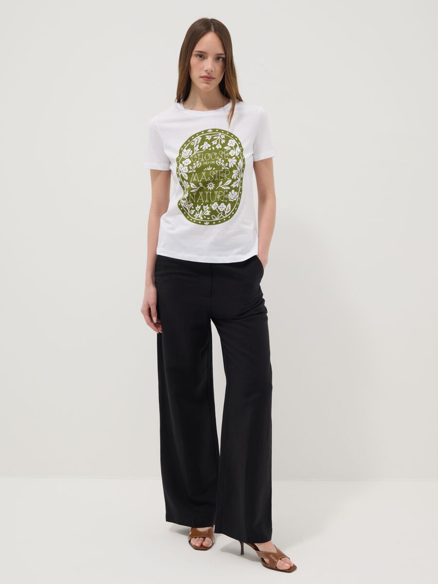 T-shirt in puro cotone bianca regular fit con stampa_1