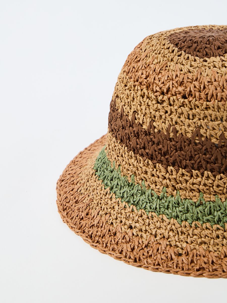 Raffia hat with stripes_1