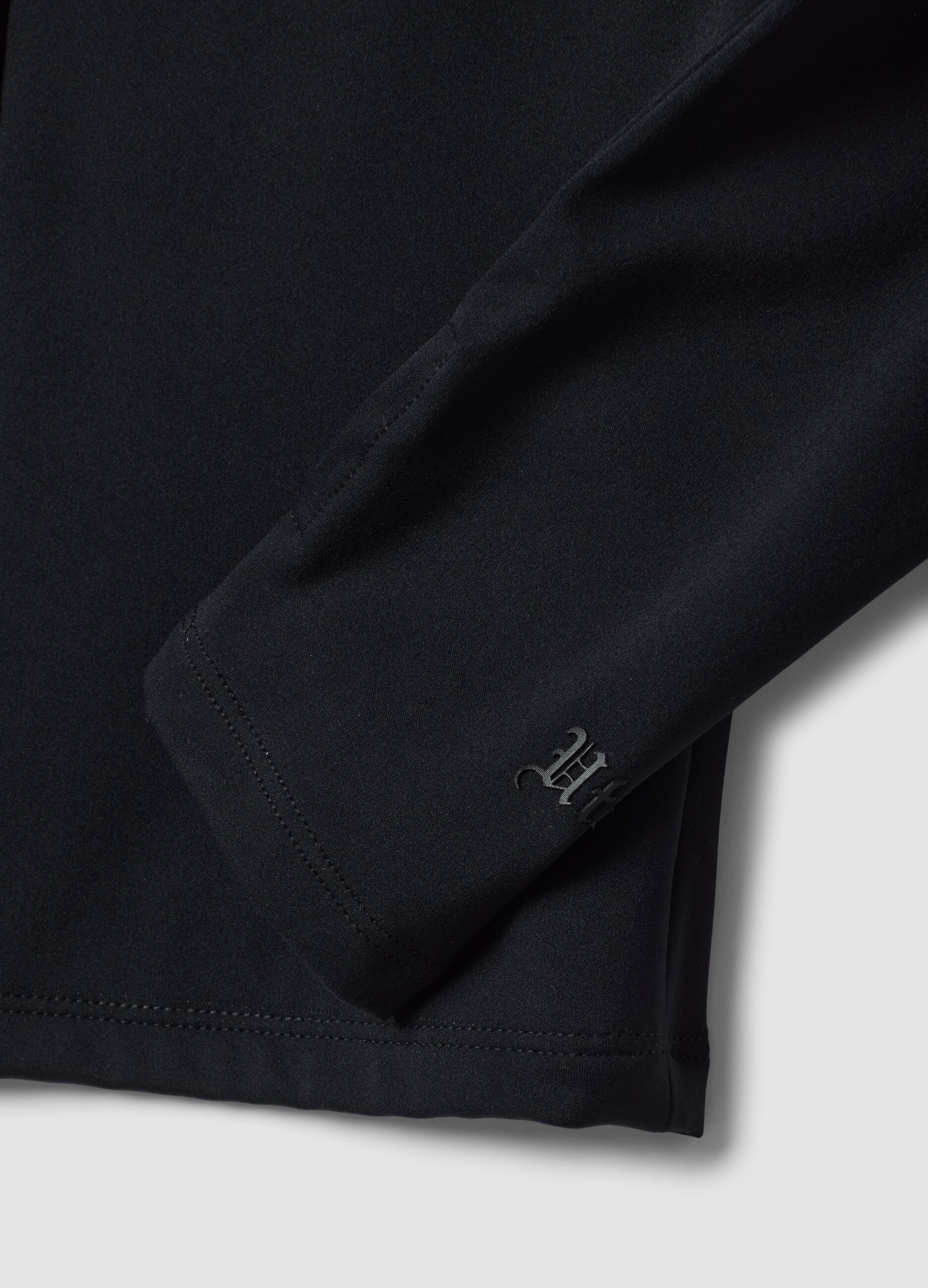 Full-Zip Yoga Hoodie Fitted Black