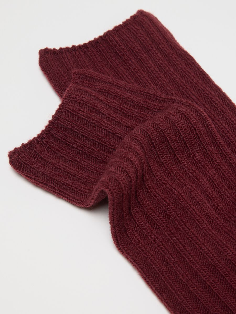 Two-pack long socks in black and red stretch fabric_2