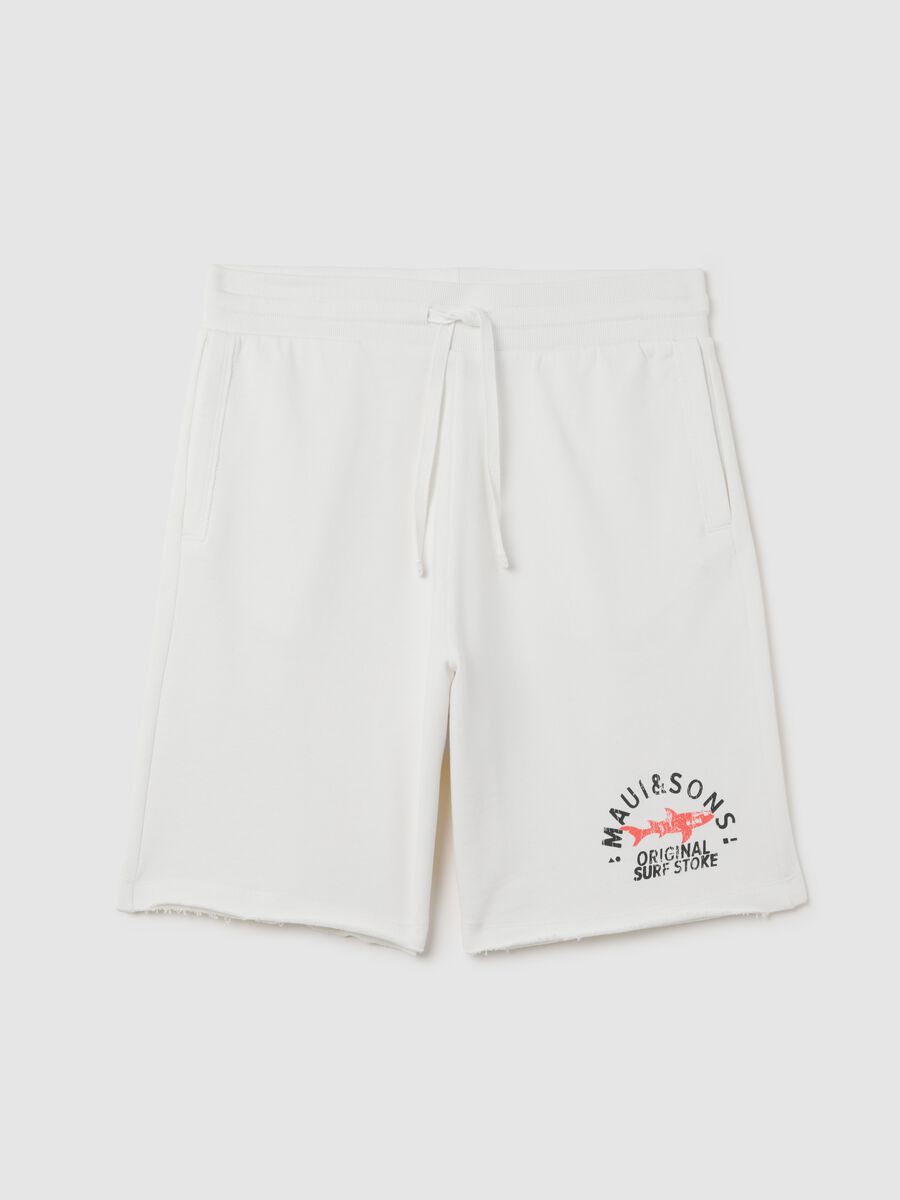 White Relax Fit Cotton Bermuda Shorts by Ovs_4
