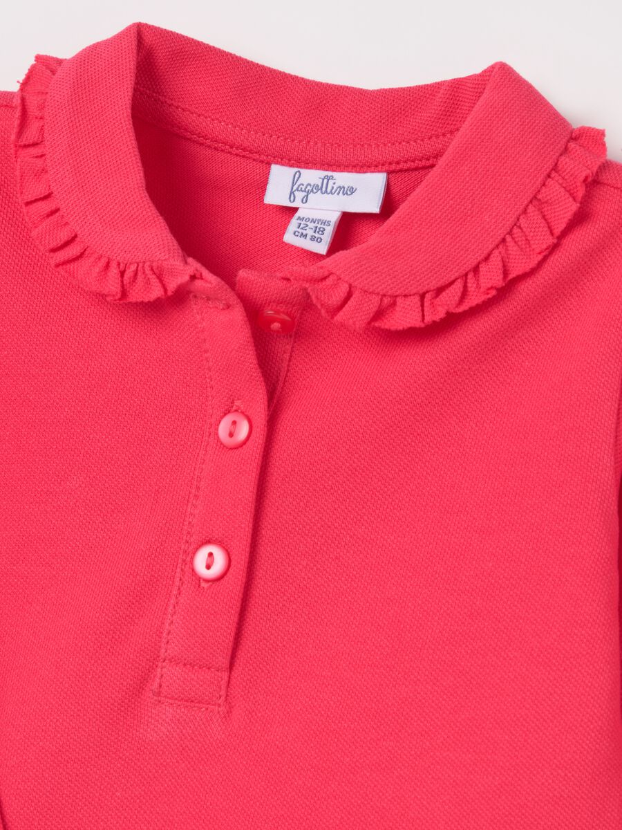 Polo in pique with ruffles_2