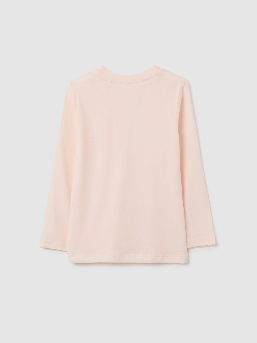 Girls' pink pure cotton regular fit t-shirt_1