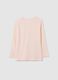 Girls' pink pure cotton regular fit t-shirt_1