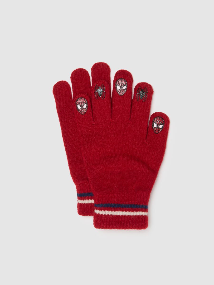 Children's Red Gloves with Spider-Man Prints_0