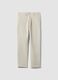 Grey slim-fit chino trousers in lyocell and stretch cotton_0