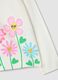 White stretch cotton girls&rsquo; T-shirt with floral motif_3