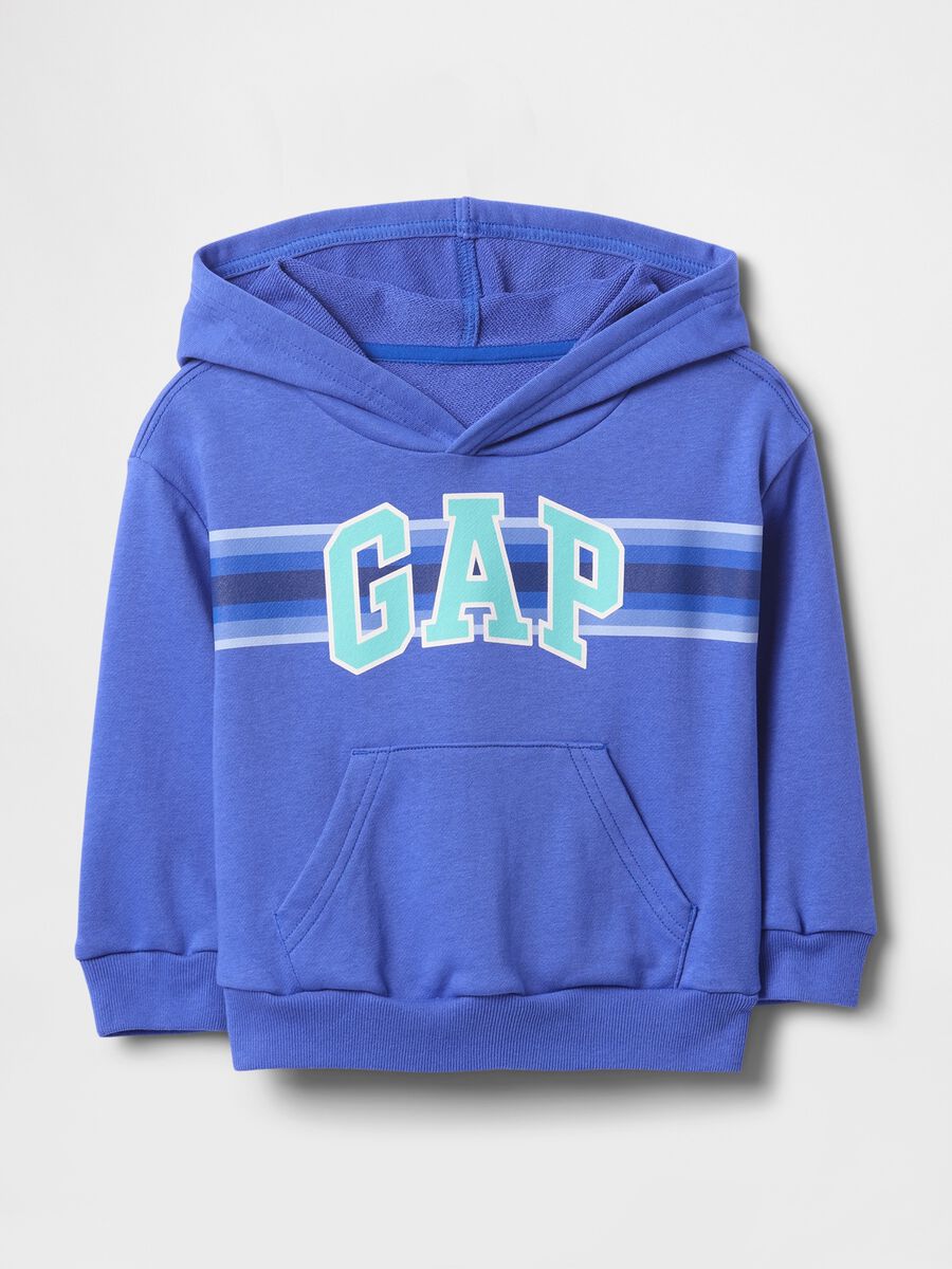 French terry sweatshirt with hood and logo print_0