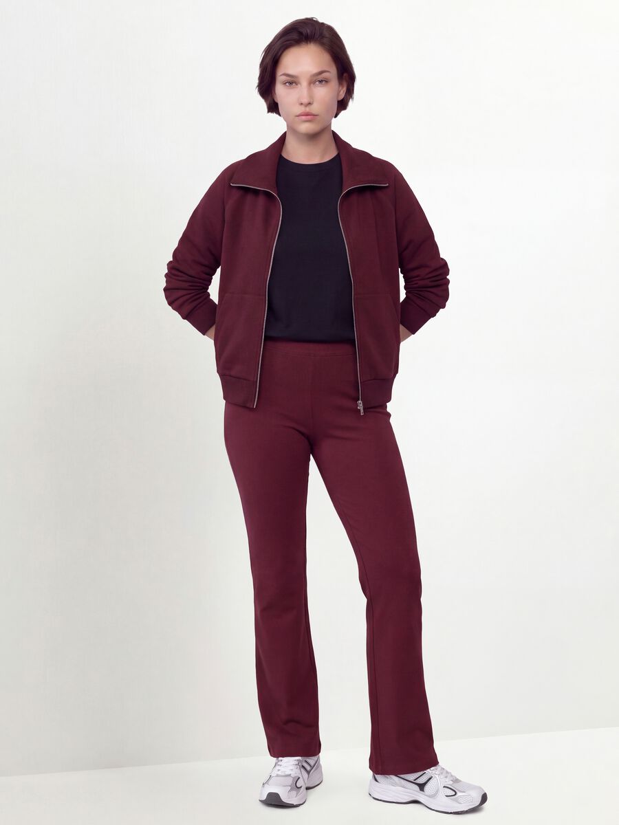 Leggings rossi flare in cotone elasticizzato_0