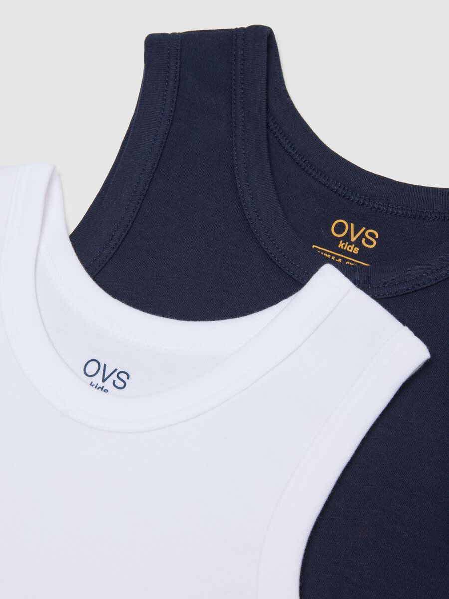 Pack of blue and white cotton vests_2