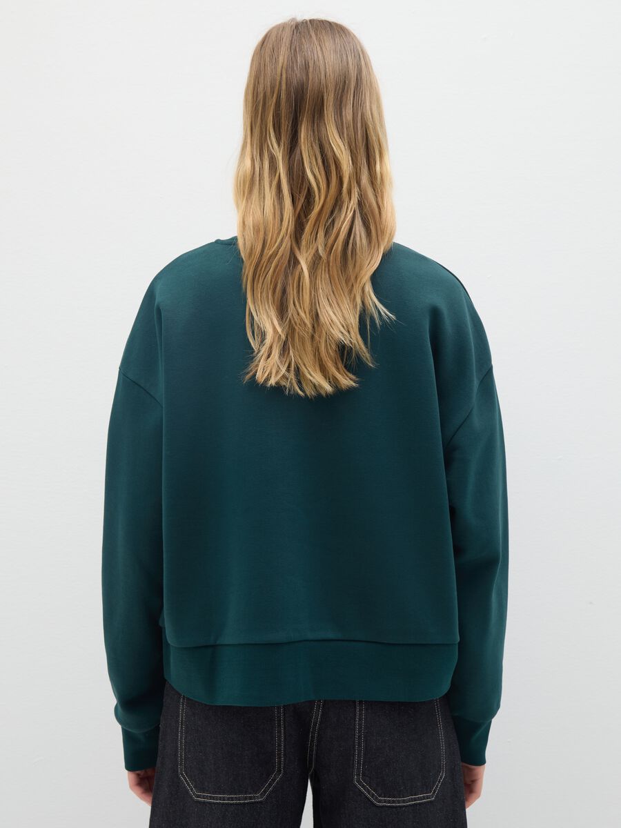 Felpa in misto cotone verde regular fit_3