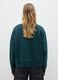 Green regular fit cotton blend sweatshirt_3