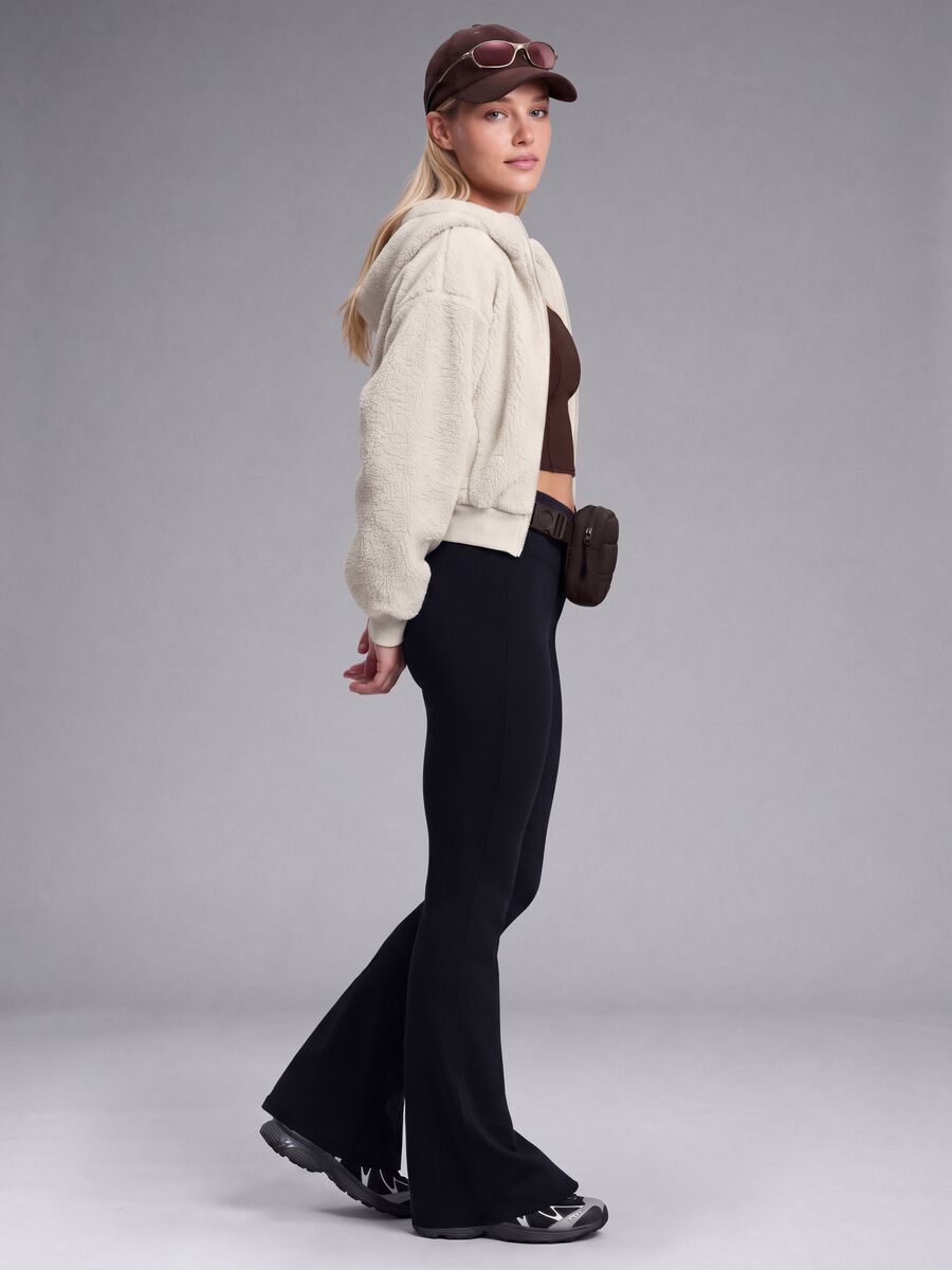 Leggings flare neri in tessuto elasticizzato ALTAVIA STUDIO_1