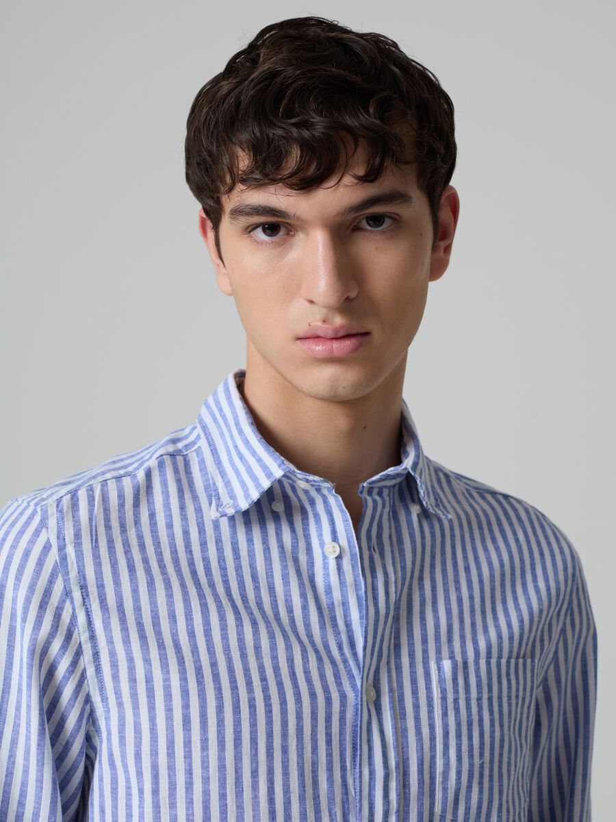 Regular-fit striped shirt with button-down collar_1