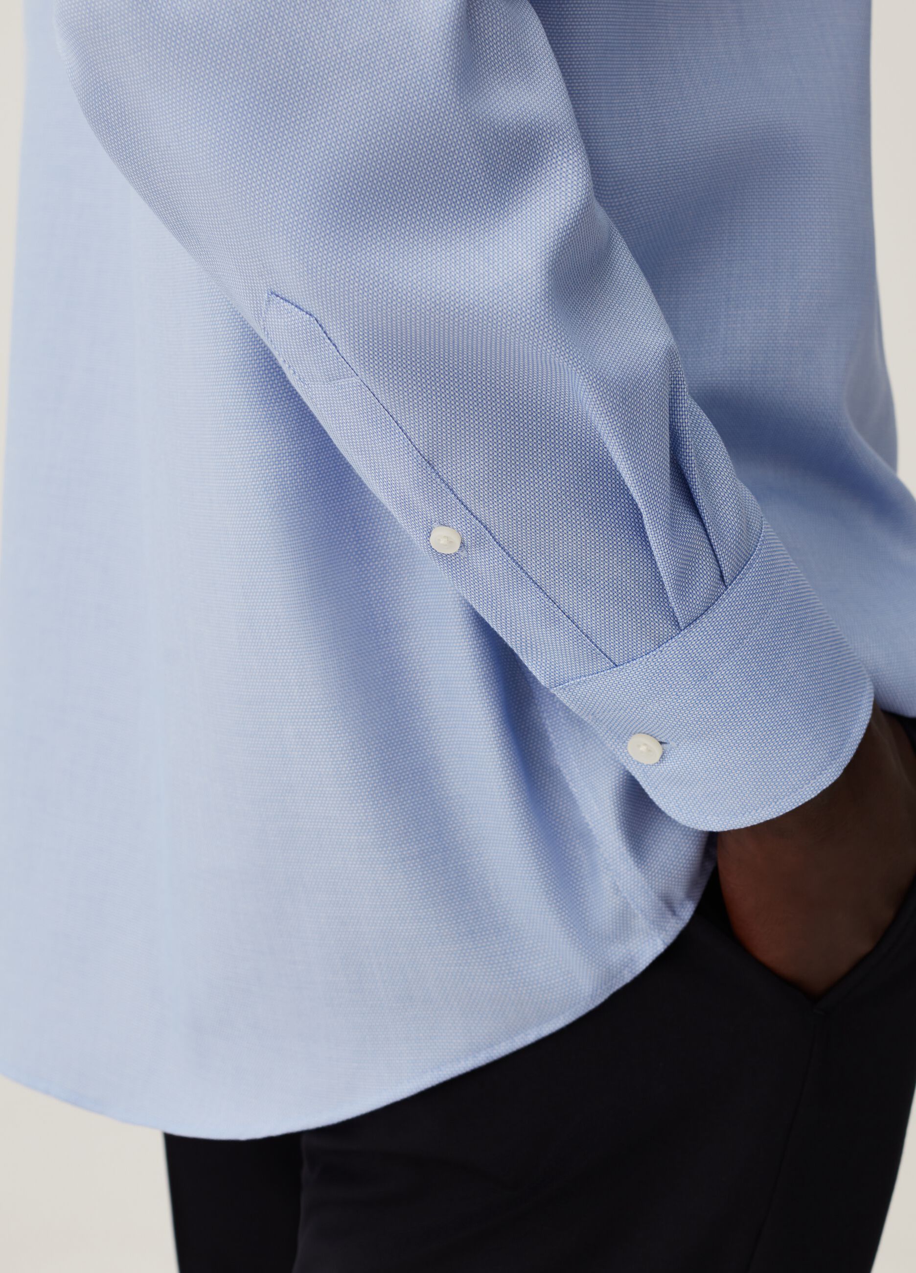 Camicia regular fit in cotone oxford no stiro_3