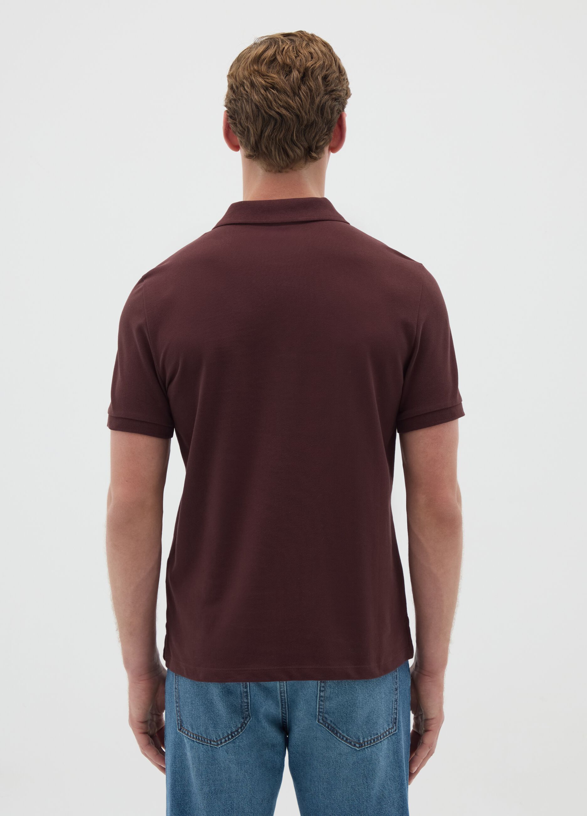 Men's Brown Pure Cotton Regular Fit Polo
