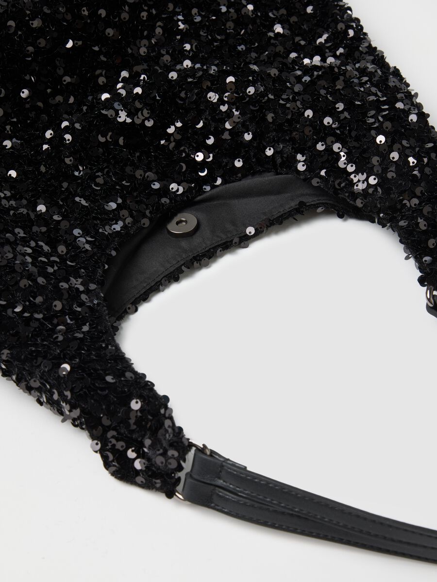 Black Sequined Shoulder Bag_2