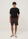 Brown cotton-blend regular-fit shorts with drawstring_0