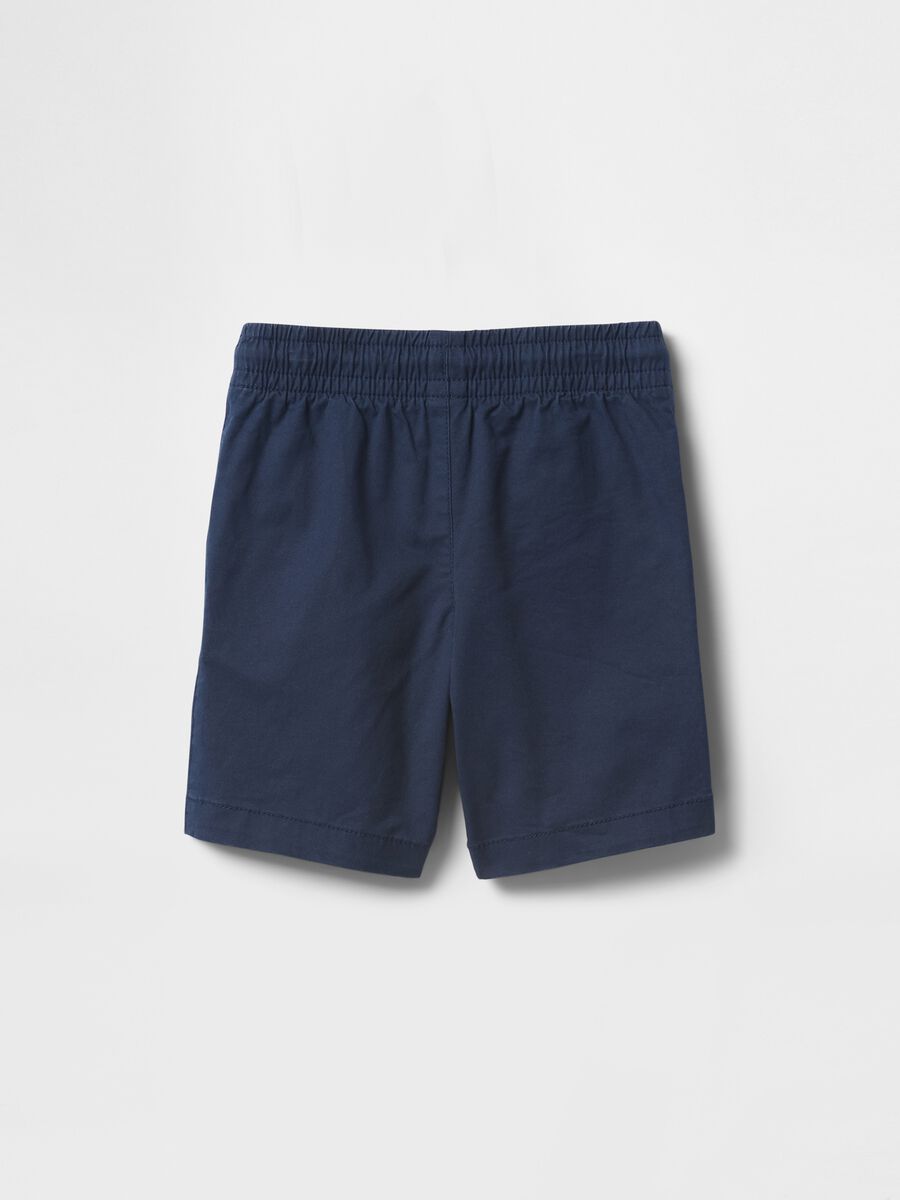 Stretch cotton Bermuda shorts with drawstring_1