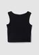 Black stretch cotton tank top_1