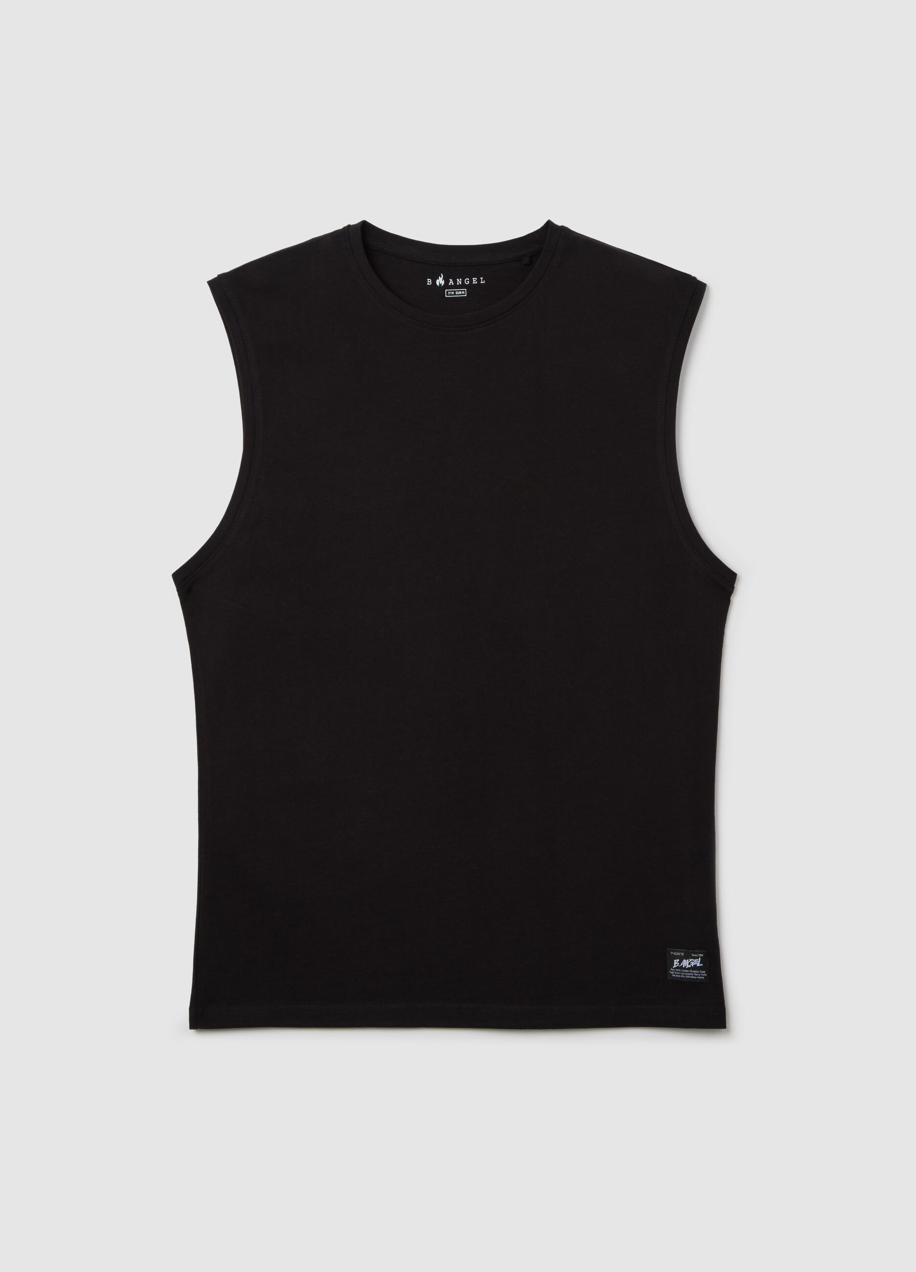 Cotton racerback vest with round neck