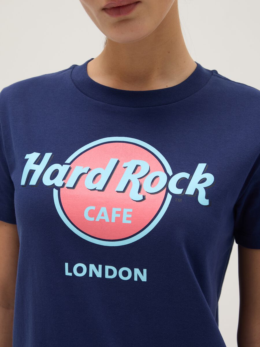 Blue pure cotton t-shirt regular fit with Hard Rock Cafe logo_3