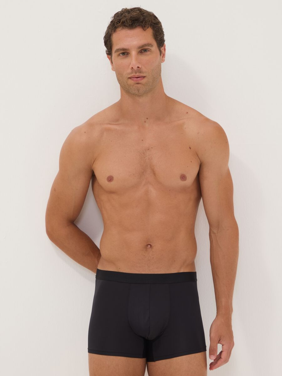 Three-pack of black stretch microfibre boxers_0