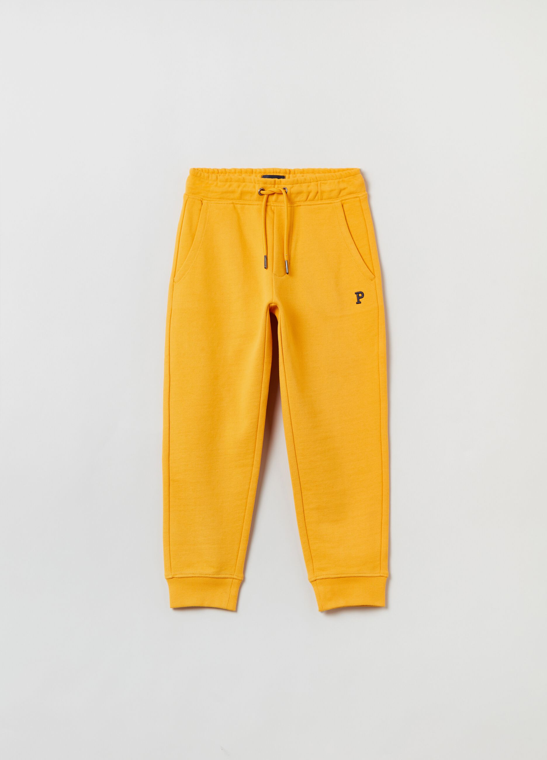 Joggers in felpa con coulisse e ricamo _0