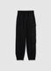 Girls' black cotton blend regular fit trousers with cargo pockets_0