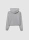 Grey Hooded Oversize Fit Sweater for Girls_4