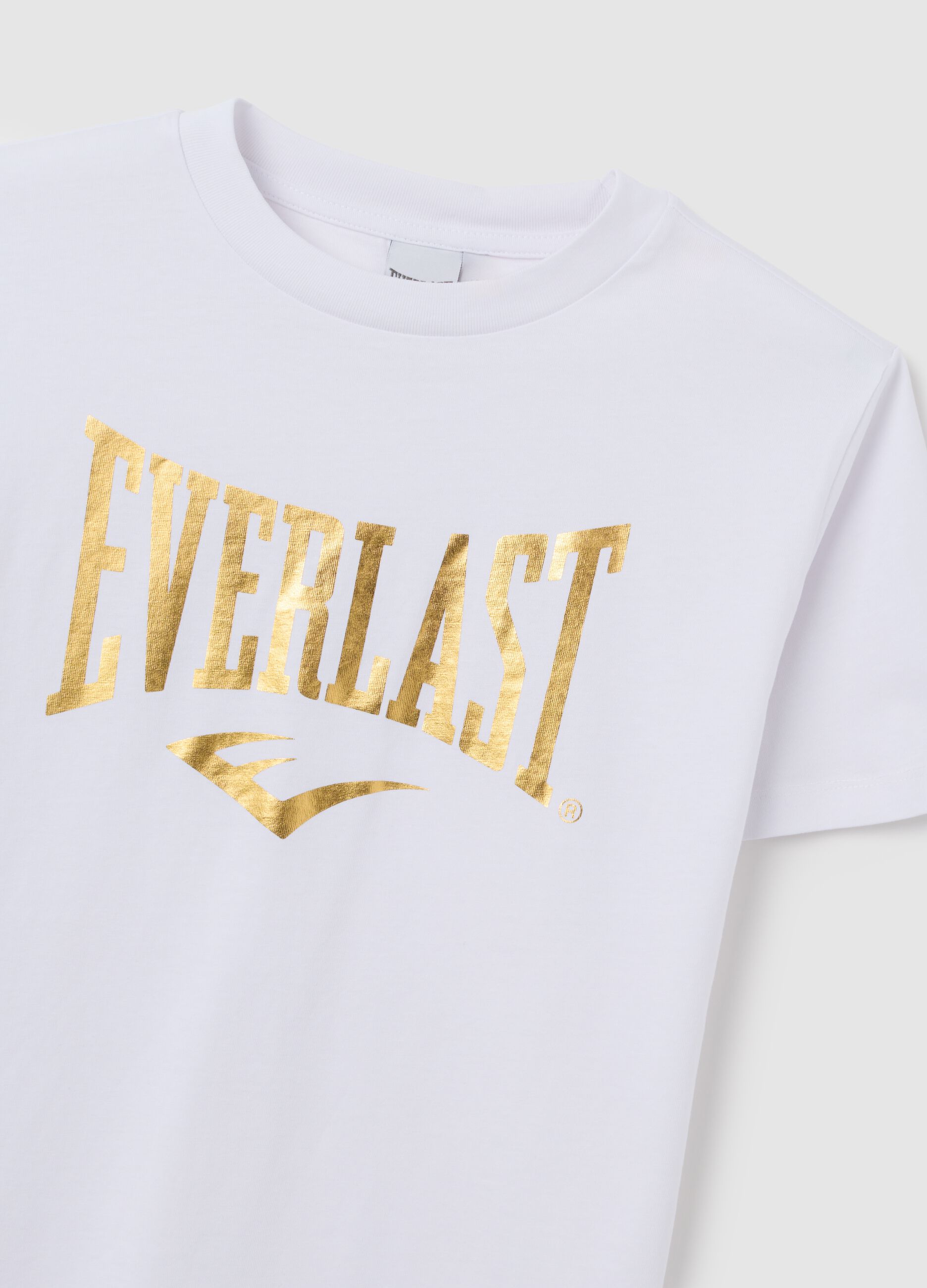 White pure cotton regular fit Everlast T-shirt